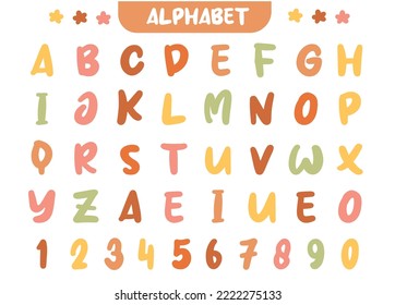 Cute children alphabet kids font