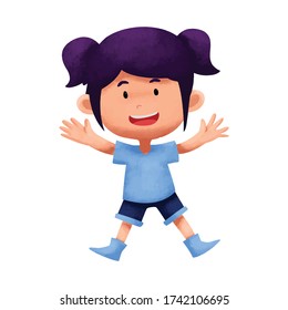 Personajes pequeños y cortos de vuelta a la escuela con un estilo de acuarela