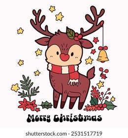 Cute children Christmas Cute hand drawn Elements Illustration cards