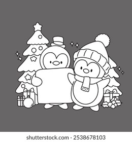 Cute children Christmas Cute hand drawn Elements Illustration cards