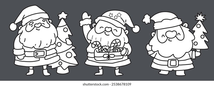 Cute children Christmas Cute hand drawn Elements Illustration cards