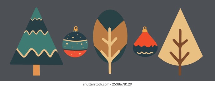 Cute children Christmas Cute hand drawn Elements Illustration cards