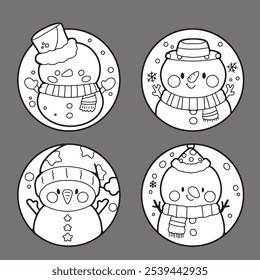 Cute children Christmas Cute hand drawn Elements Illustration cards
