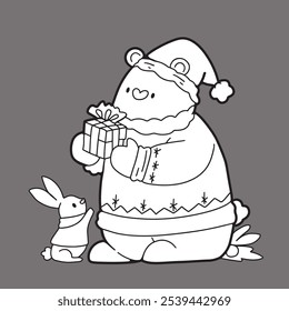 Cute children Christmas Cute hand drawn Elements Illustration cards
