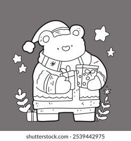 Cute children Christmas Cute hand drawn Elements Illustration cards