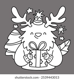 Cute children Christmas Cute hand drawn Elements Illustration cards