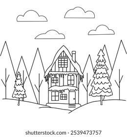 Cute children Christmas Cute hand drawn Elements Illustration cards