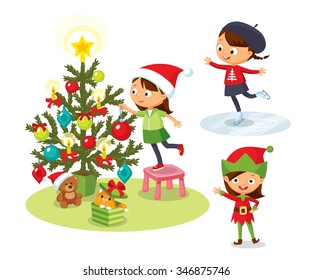 cute children christmas hollidays