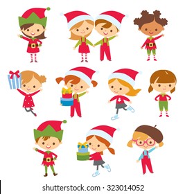 cute children at the christmas style