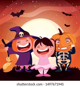 cute children disguised for halloween