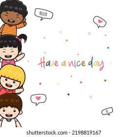 Cute children doodle banner background wallpaper icon cartoon illustration design isolated flat cartoon style