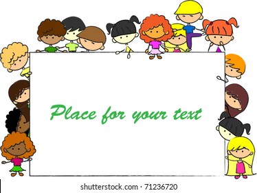 cute children, frame, vector