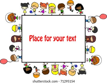 cute children, frame, vector