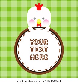 Cute children with frame. Vector illustration. 