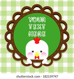 Cute children with frame. Vector illustration. 