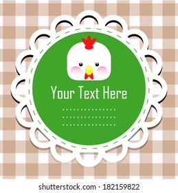 Cute children with frame. Vector illustration. 