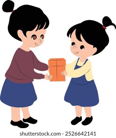Cute Children Giving Gift to Mom on Mothers Day