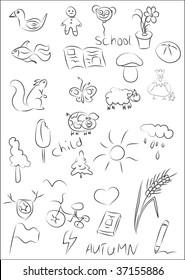 Cute children logo drawing