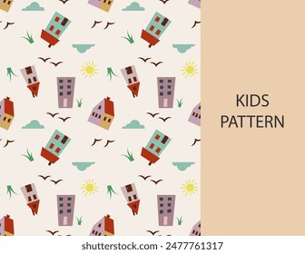 cute children pattern. cute cartoon pattern. cute seamless pattern design