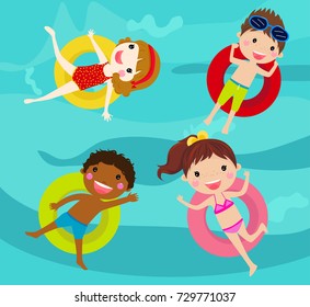 Cute Children Playing Pool Stock Vector (Royalty Free) 729771037 ...