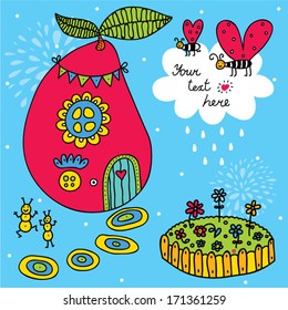 Cute children postcard.