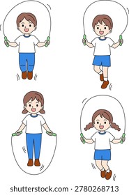 Cute Children Skipping Rope Character Collection
