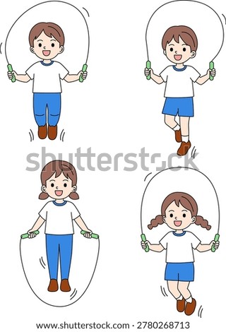 Cute Children Skipping Rope Character Collection