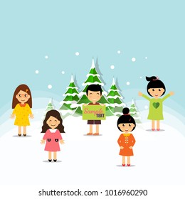 Niños guapos. Ilustración vectorial.