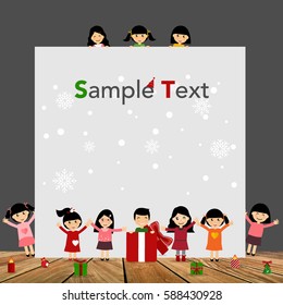 Cute children. Vector Illustration.