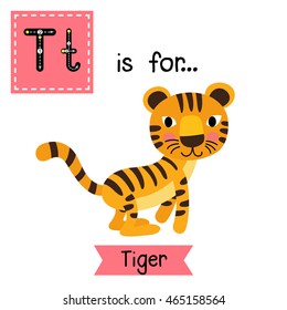 Cute Children Zoo Alphabet T Letter Stock Vector (Royalty Free ...