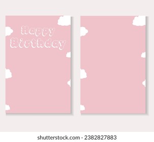 Cute children's birthday card. Birthday cards. Happy birthday postcard. Vector illustration.