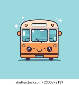 Ilustración vectorial del autobús escolar de los niños