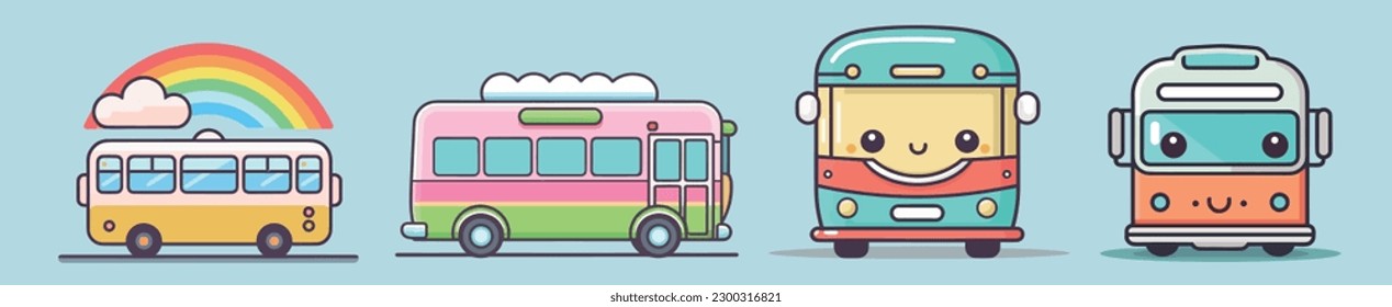 Ilustración del vector del autobús infantil