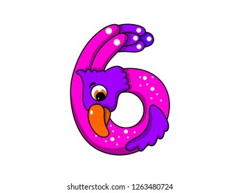 cute children's character number, vector number six