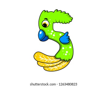 cute children's character number, vector number five