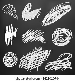 Cute children's drawing. Chalk drawing on black board
