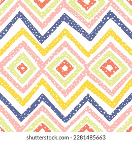 Cute children's pattern. Striped zigzag ornament. Vector illustration.