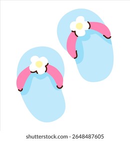 cute children's sandals. flower, shoe, cute. vector art and illustration.