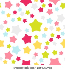 Cute Children's Seamless Pattern Background with Stars Vector Illustration EPS10