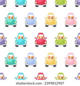 El patrón impecable de los niños con los coches. Textura infantil creativa para tela, envoltura, textil, papel pintado, vestimenta. Ilustración vectorial.