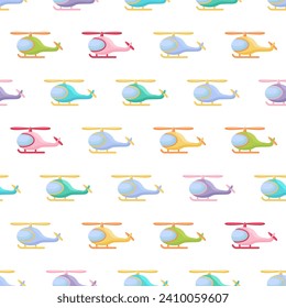 Cute children's seamless pattern with hellicopters. Creative kids texture for fabric, wrapping, textile, wallpaper, apparel. Vector illustration.