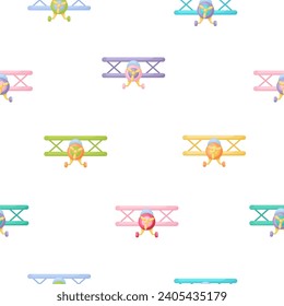 Cute children's seamless pattern with planes. Creative kids texture for fabric, wrapping, textile, wallpaper, apparel. Vector illustration.