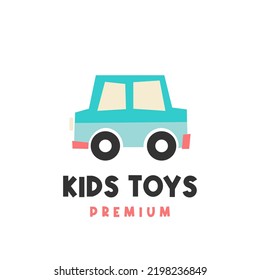 Cute children's toy car vector illustration logo