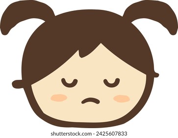 Cute child's pouty face hand-drawn character illustration material