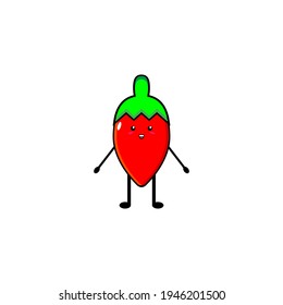 Cute chili character illustration design