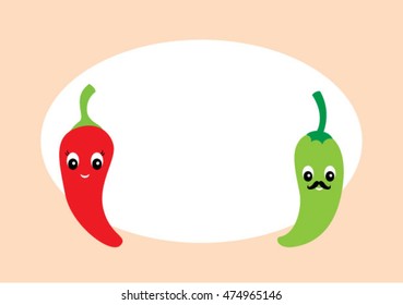 cute chili illustration card