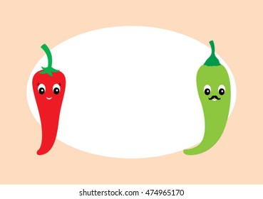 cute chili illustration card