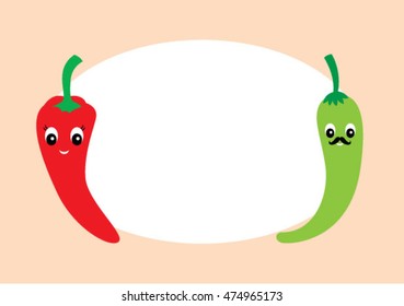 cute chili illustration card