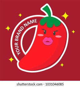 cute chili logo character with illustration style use for food or culinary business brand 