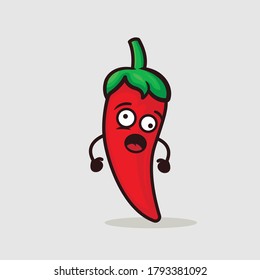 Cute chili mascot design illustration 